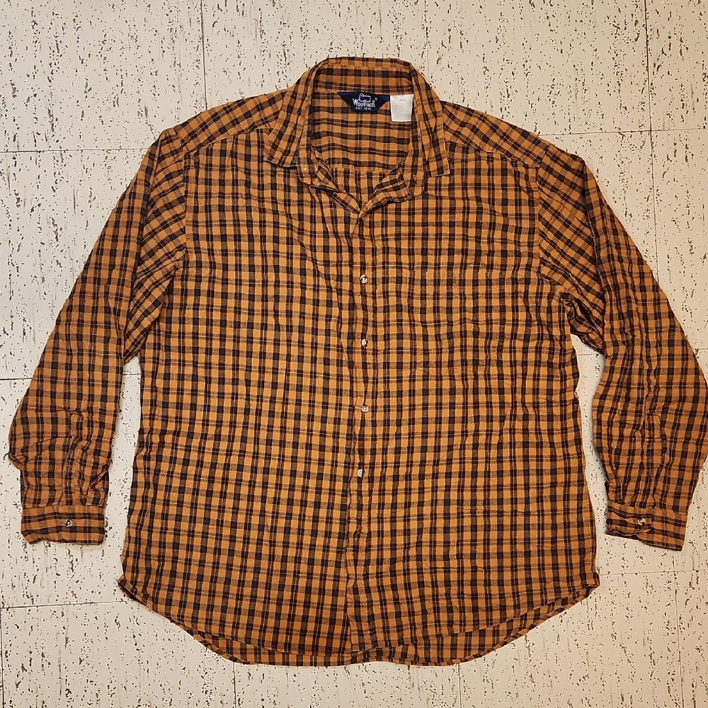 Woolrich Plaid Button Down Long Sleeve Casual Dress Shirt Vintage 90s Rare